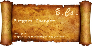 Burgert Csenger névjegykártya
